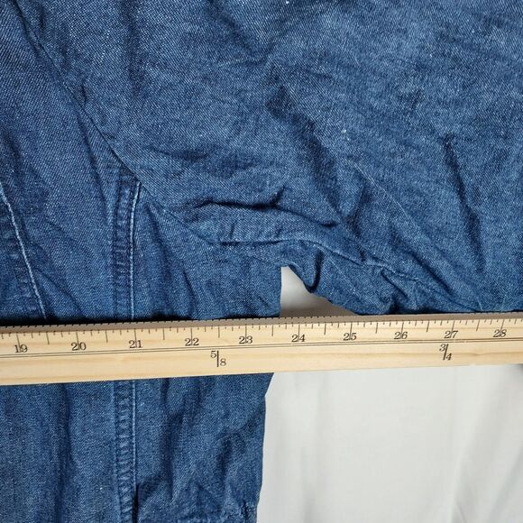 Talbots Plus Denim Utility Jacket 2X Women’s Cotton Hemp Long Sleeve - Picture 6 of 11